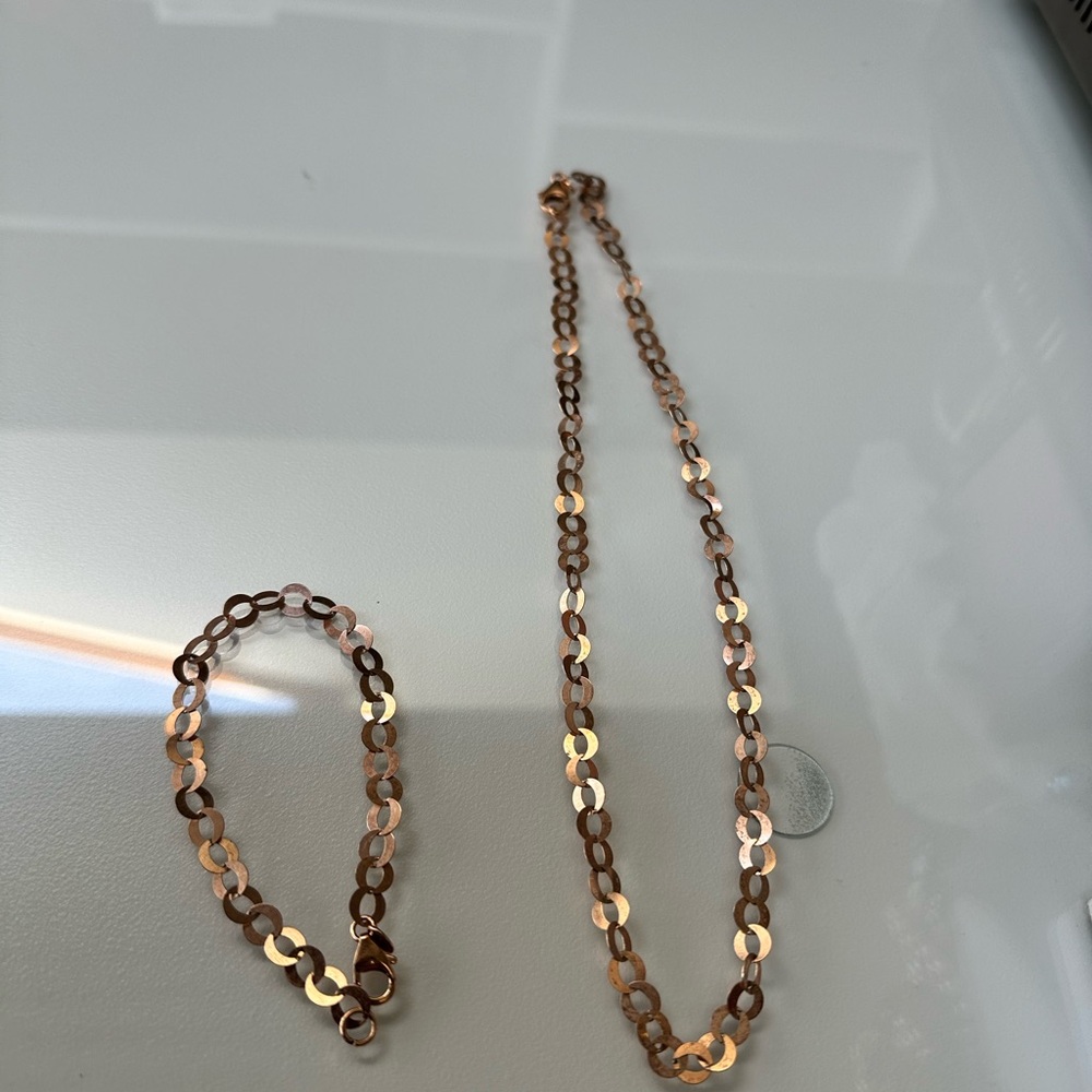 Bronze made in Italy necklace and bracelet set